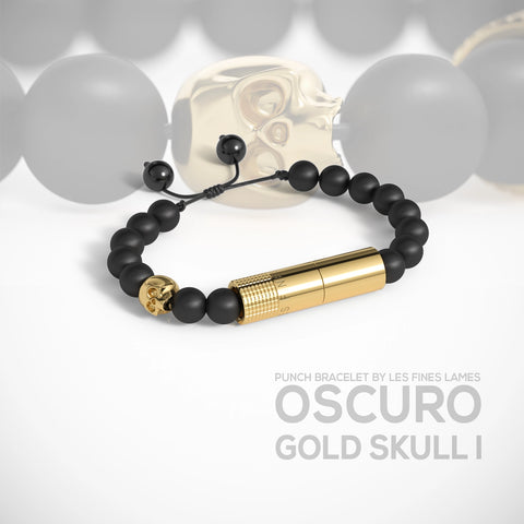 PUNCH BRACELET - Oscuro Gold Skull I