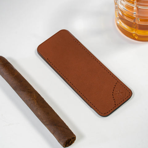 Etui cuir Tan pour couteau LES FINES LAMES